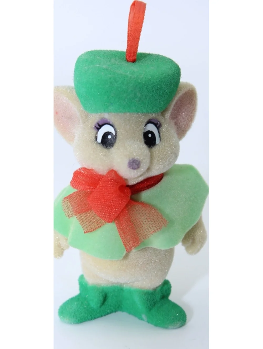 Disney The Rescuers Miss Bianca & Bernard Mouse Christmas Ornaments Flocked Set